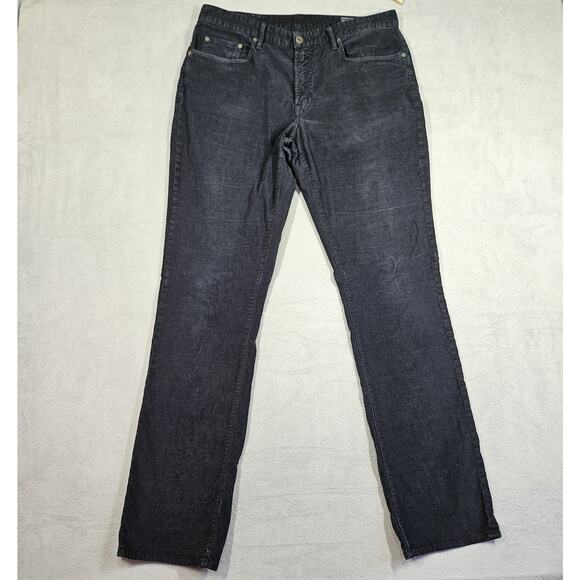 Bonobos Corduroy Pants Mens Size 34x34 Black Faded Distressed Fall Classic - Picture 1 of 16